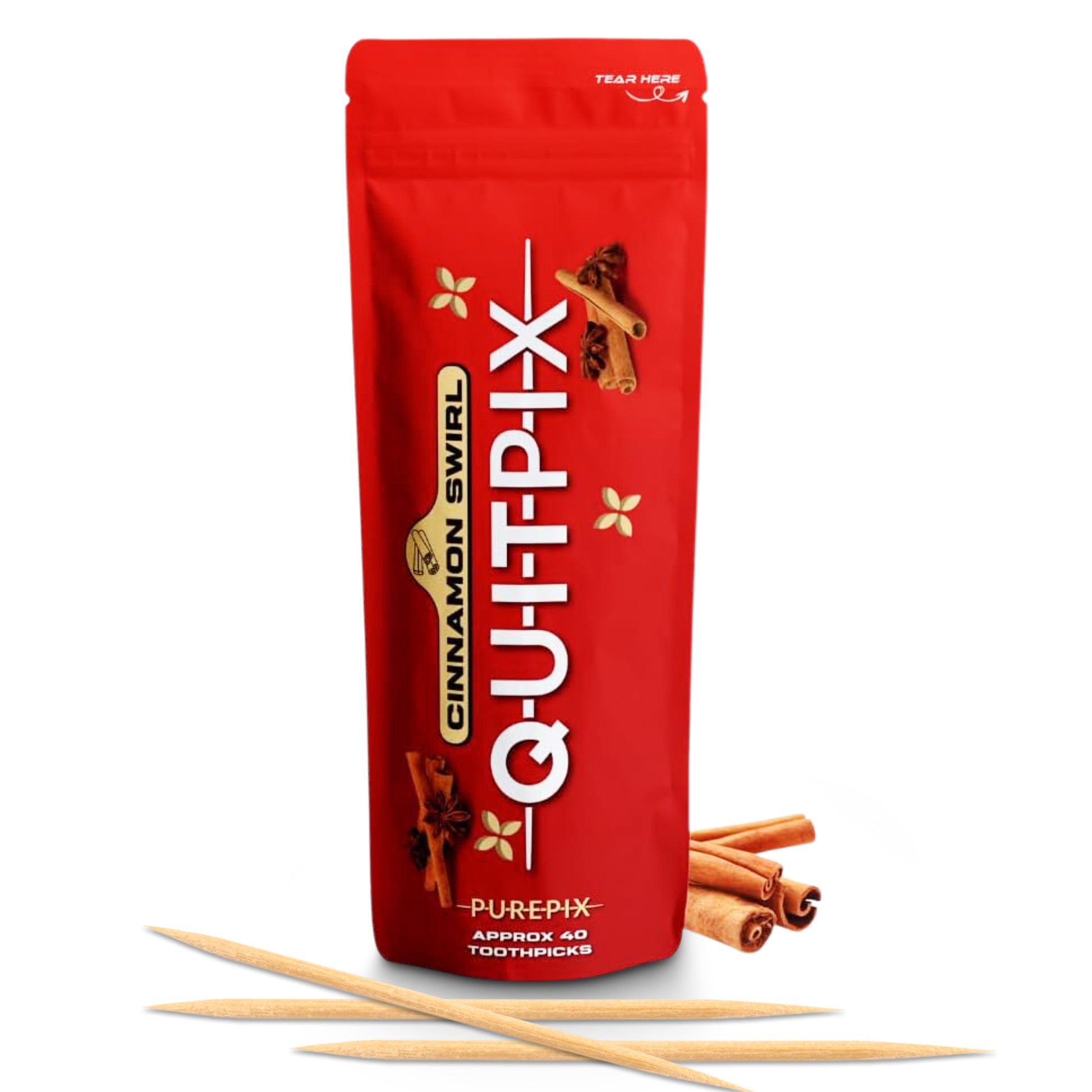 QuitPix to Help Quit Smoking Flavored Toothpicks - Nicotine Free Toothpicks - Kosher Variety Pack 40 Count Bag