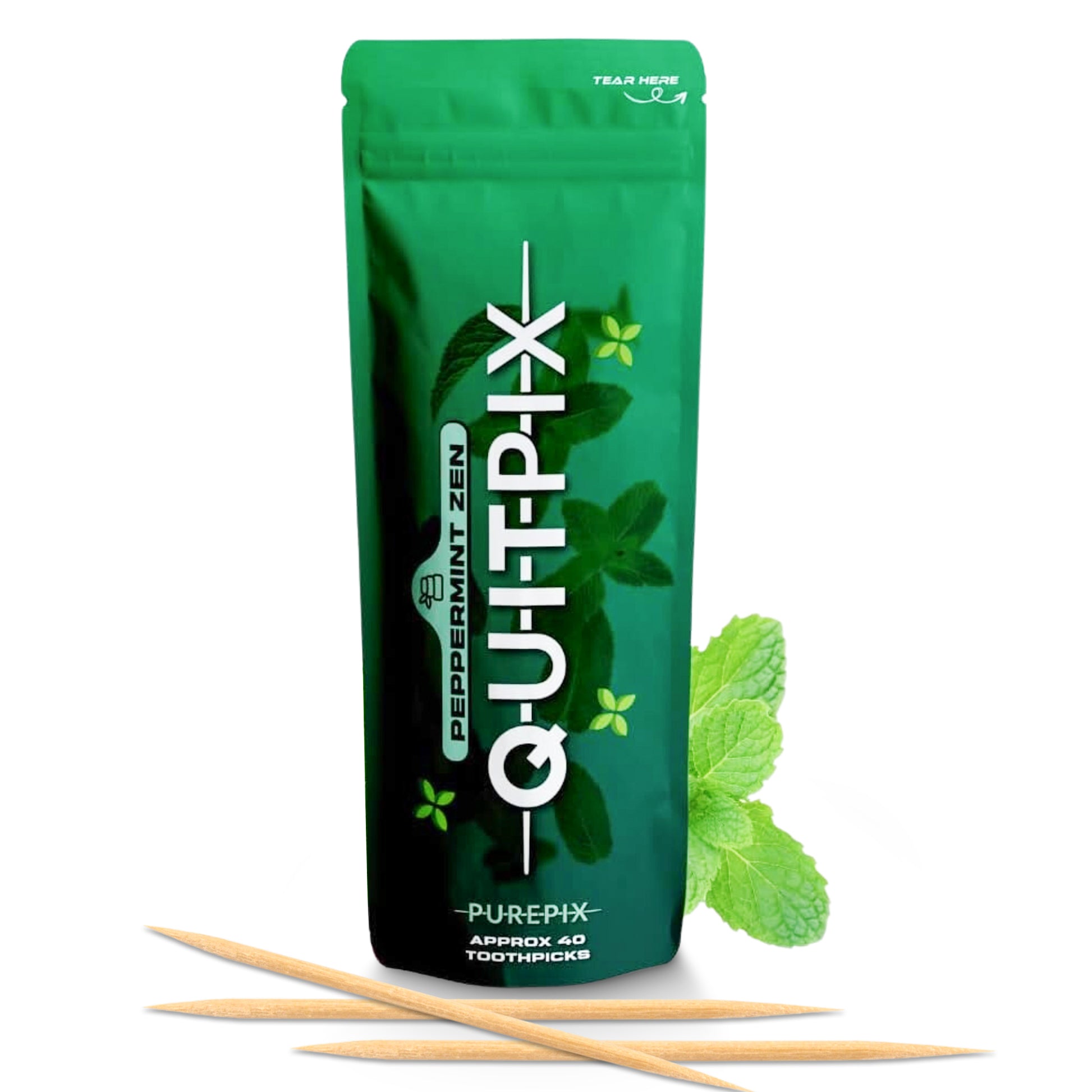 QuitPix to Help Quit Smoking Flavored Toothpicks - Nicotine Free Toothpicks - Kosher Variety Pack 40 Count Bag
