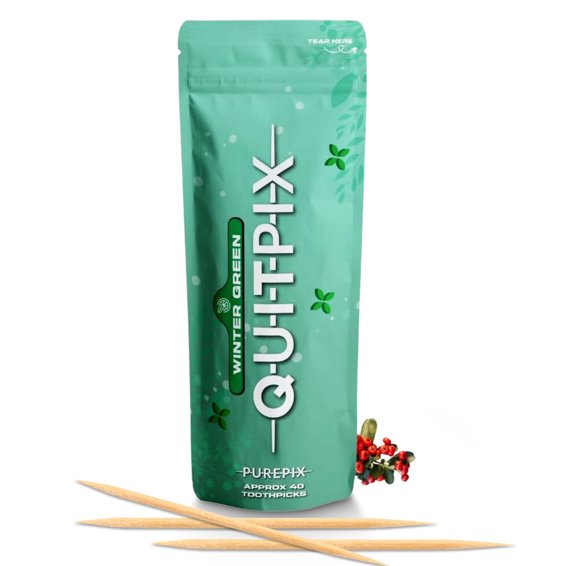 QuitPix to Help Quit Smoking Flavored Toothpicks - Nicotine Free Toothpicks - Kosher Variety Pack 40 Count Bag