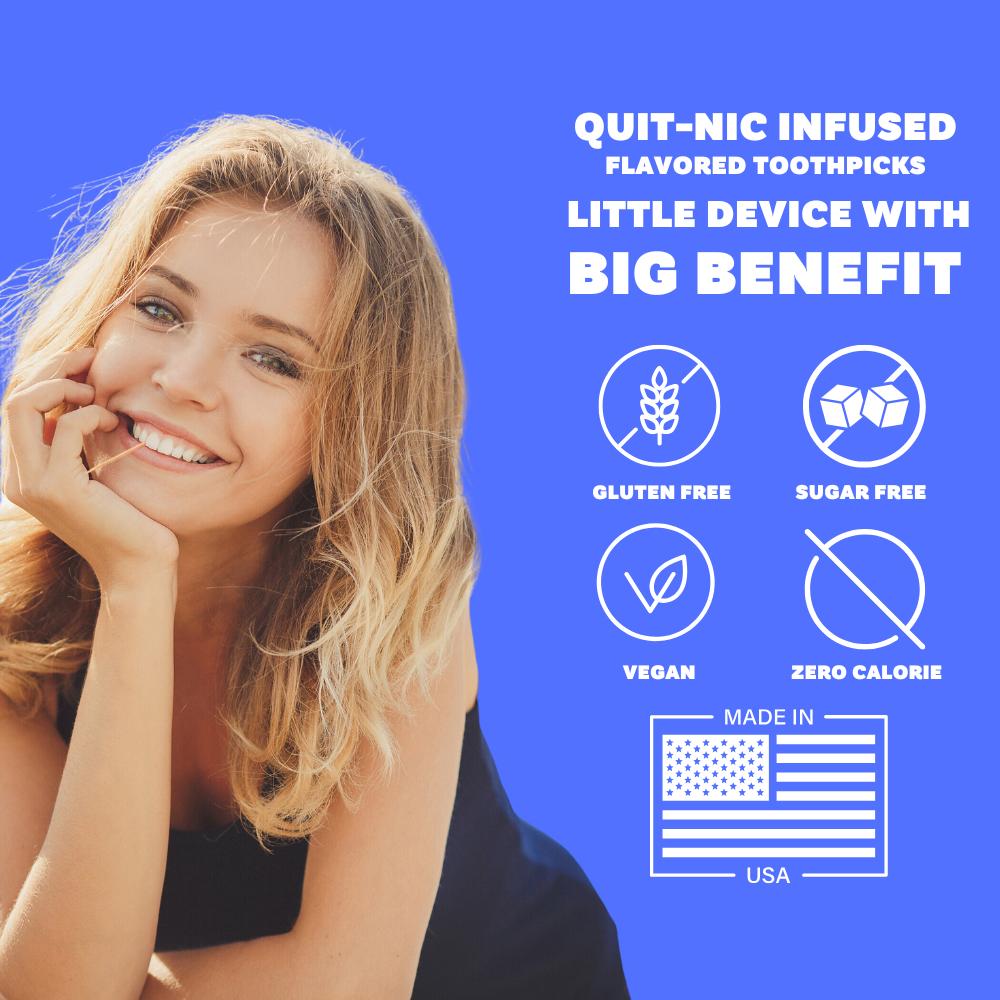 Quit-NIC Infused Flavored Toothpicks - Nicotine Free, Non-GMO Kosher Vegan Variety Pack, 20 Count Flavored Toothpicks for Adults to Help Quit Smoking and Quit-NIC