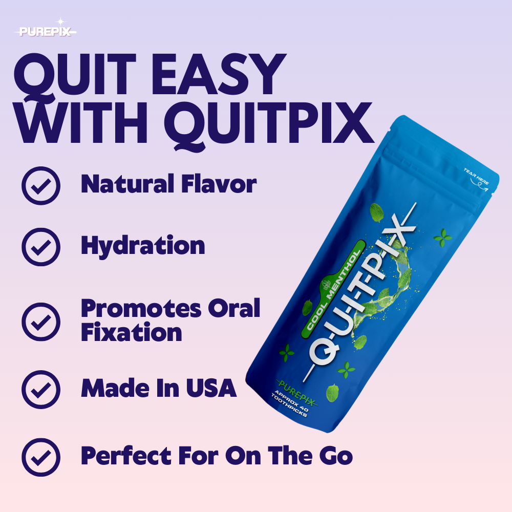 QuitPix to Help Quit Smoking Flavored Toothpicks - Nicotine Free Toothpicks - Kosher Variety Pack 40 Count Bag