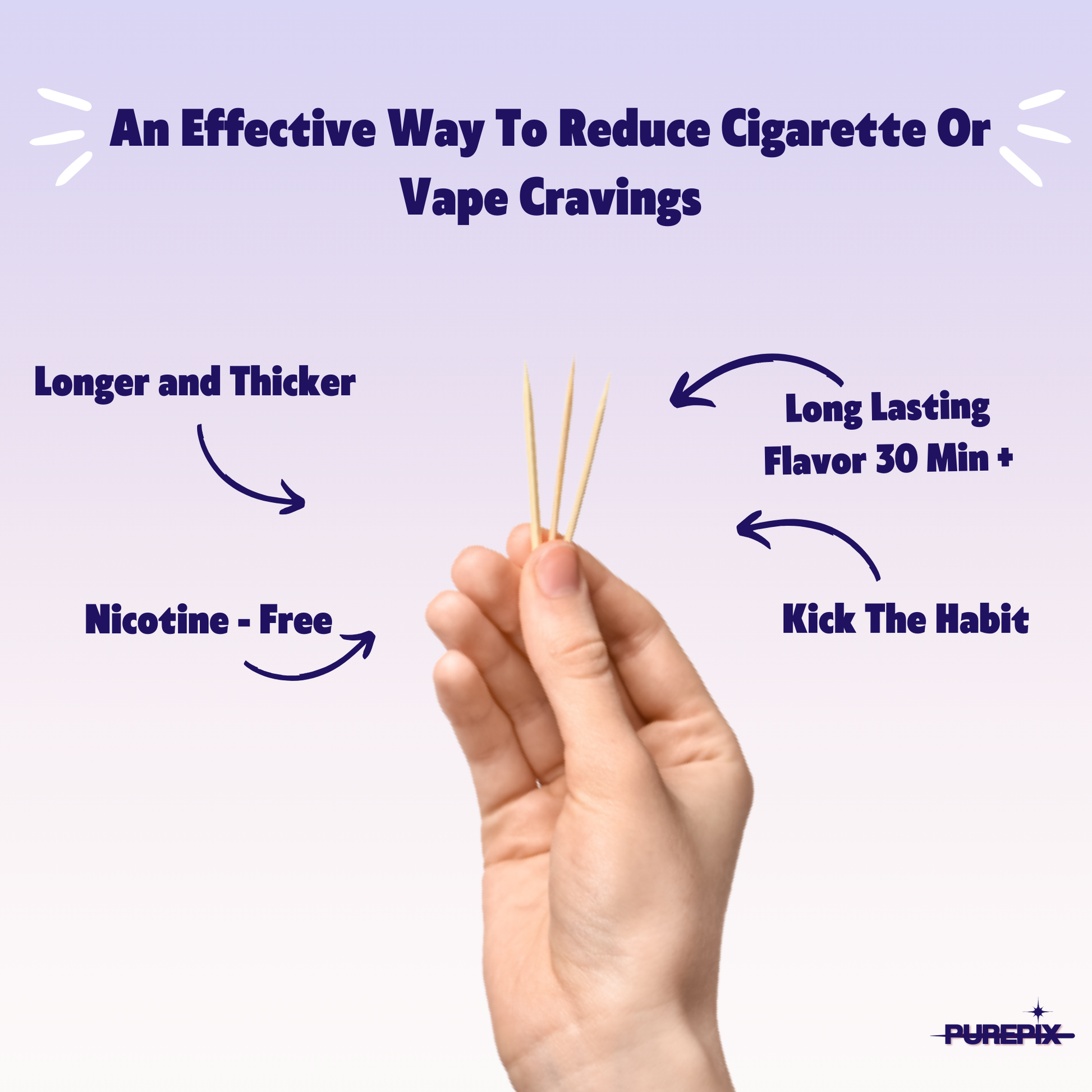 QuitPix to Help Quit Smoking Flavored Toothpicks with Lobelia -  Nicotine Free Toothpicks - Kosher
