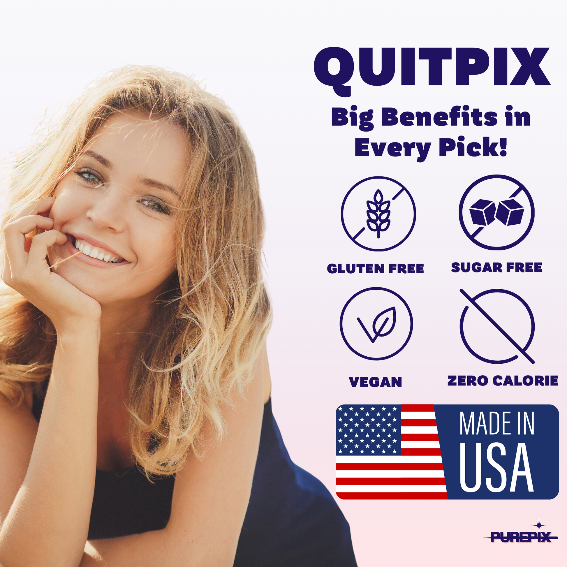 QuitPix to Help Quit Smoking Flavored Toothpicks with Lobelia -  Nicotine Free Toothpicks - Kosher