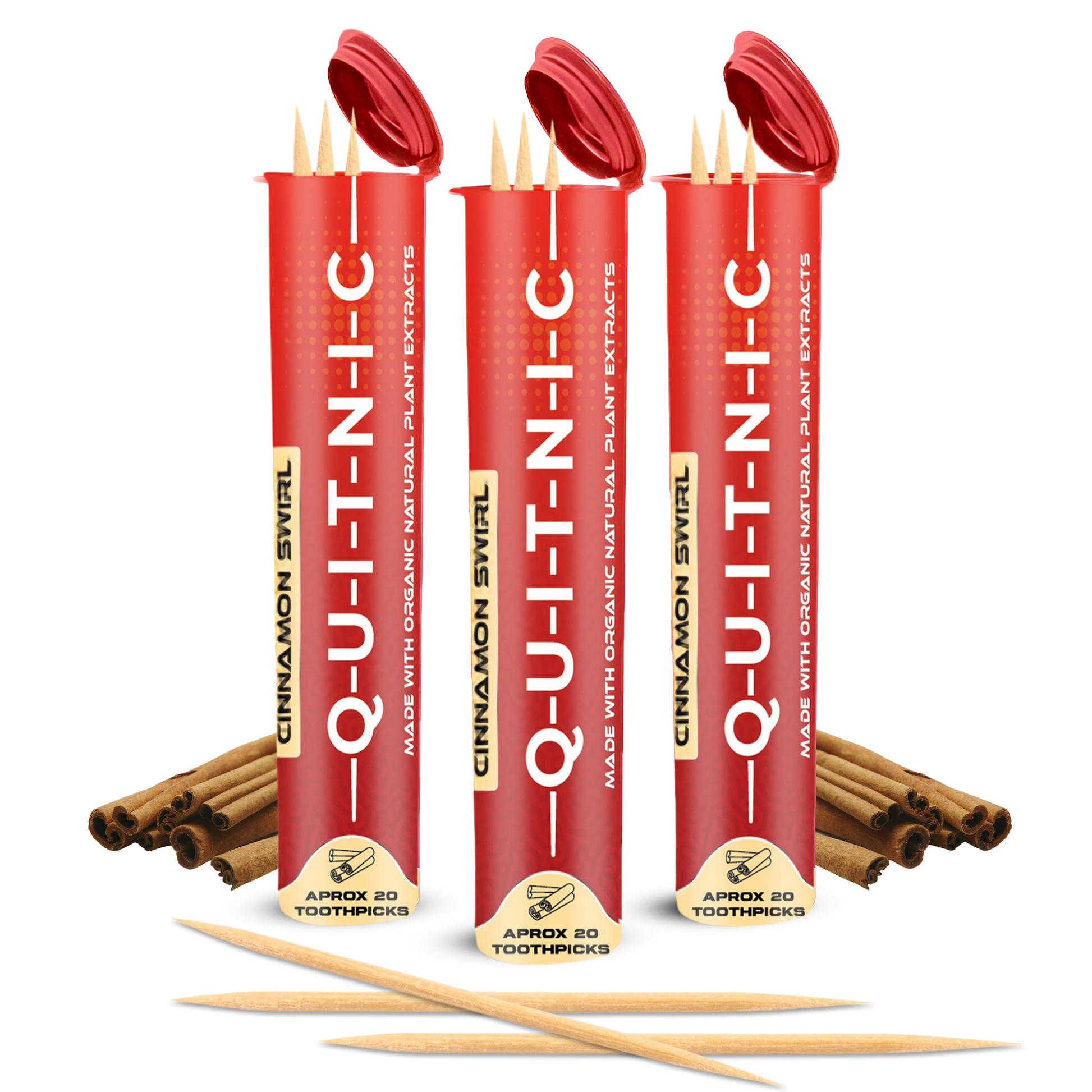 Quit-NIC Infused Flavored Toothpicks - Nicotine Free, Non-GMO Kosher Vegan Variety Pack, 20 Count Flavored Toothpicks for Adults to Help Quit Smoking and Quit-NIC