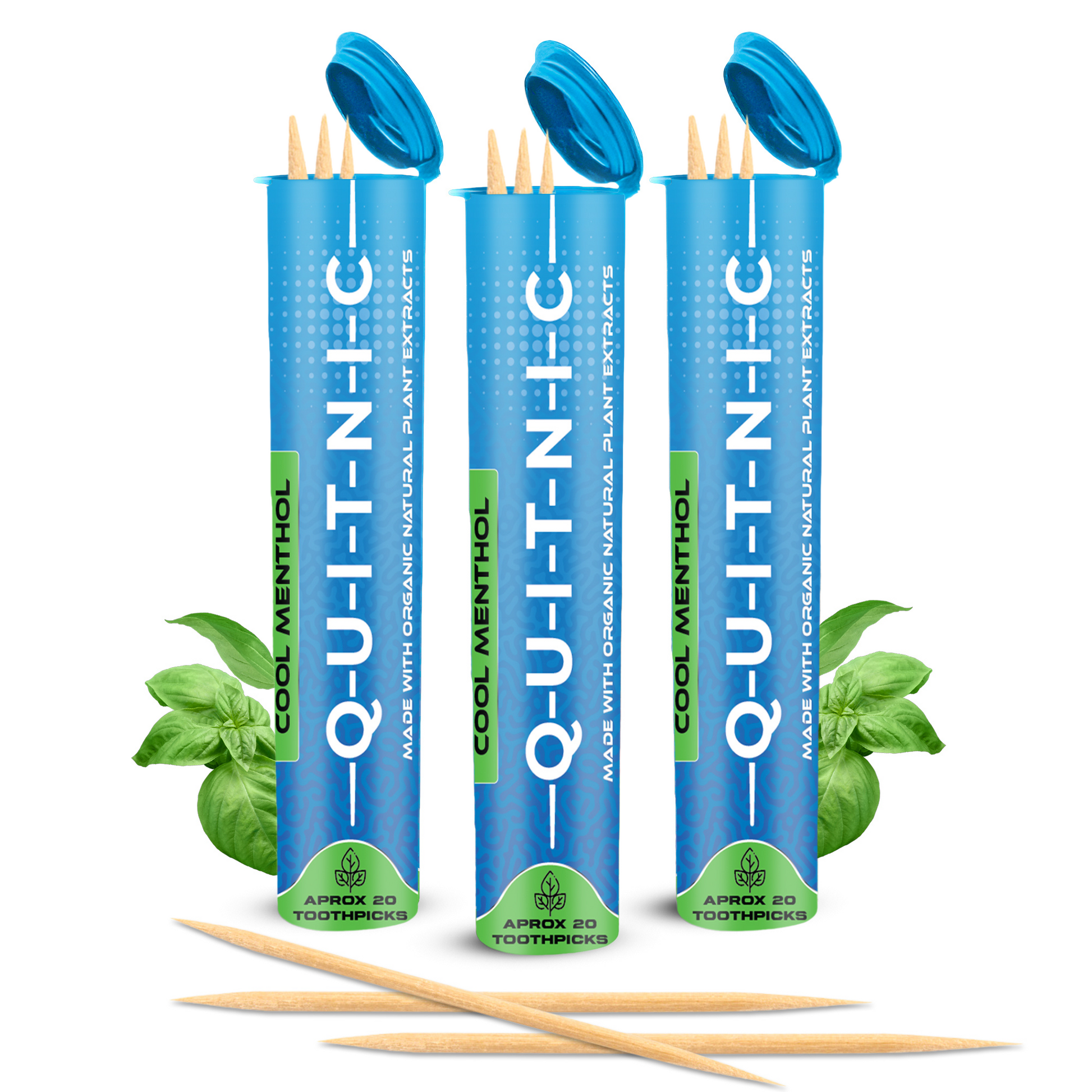 Quit-NIC Infused Flavored Toothpicks - Nicotine Free, Non-GMO Kosher Vegan Variety Pack, 20 Count Flavored Toothpicks for Adults to Help Quit Smoking and Quit-NIC