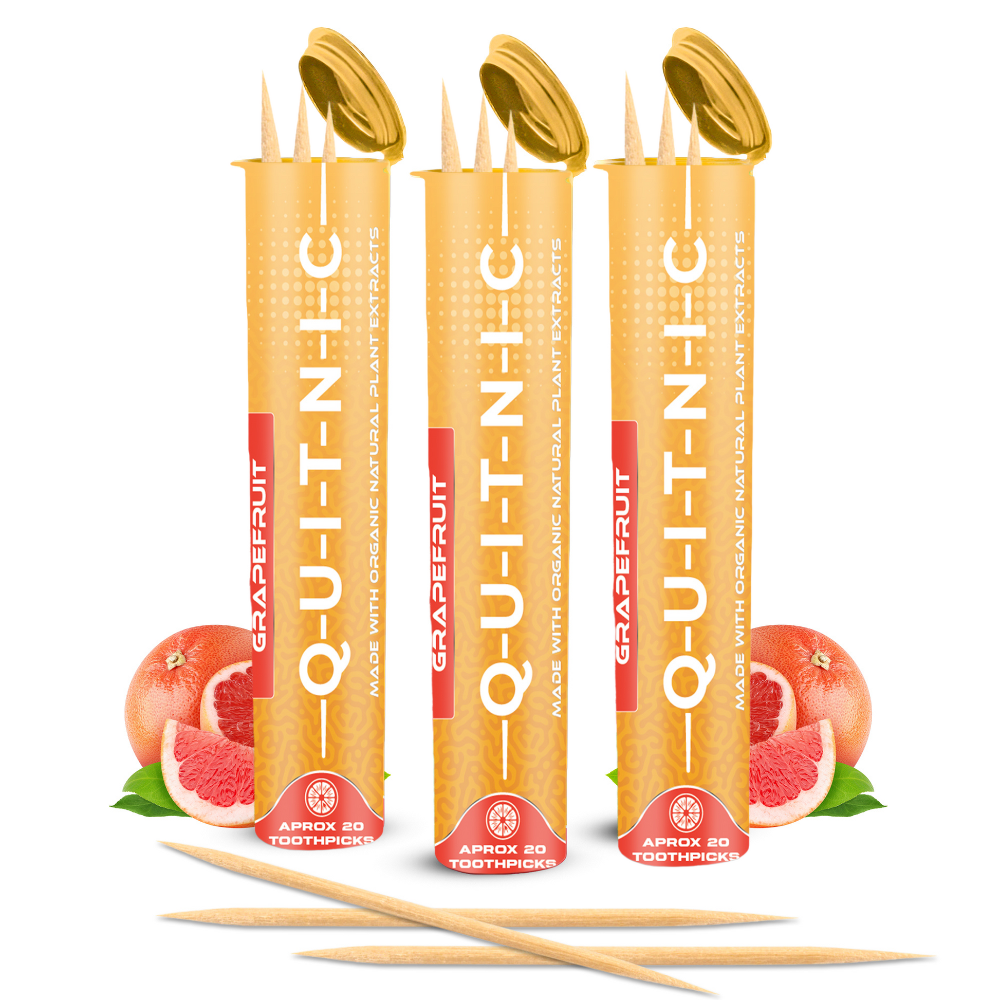 Quit-NIC Infused Flavored Toothpicks - Nicotine Free, Non-GMO Kosher Vegan Variety Pack, 20 Count Flavored Toothpicks for Adults to Help Quit Smoking and Quit-NIC