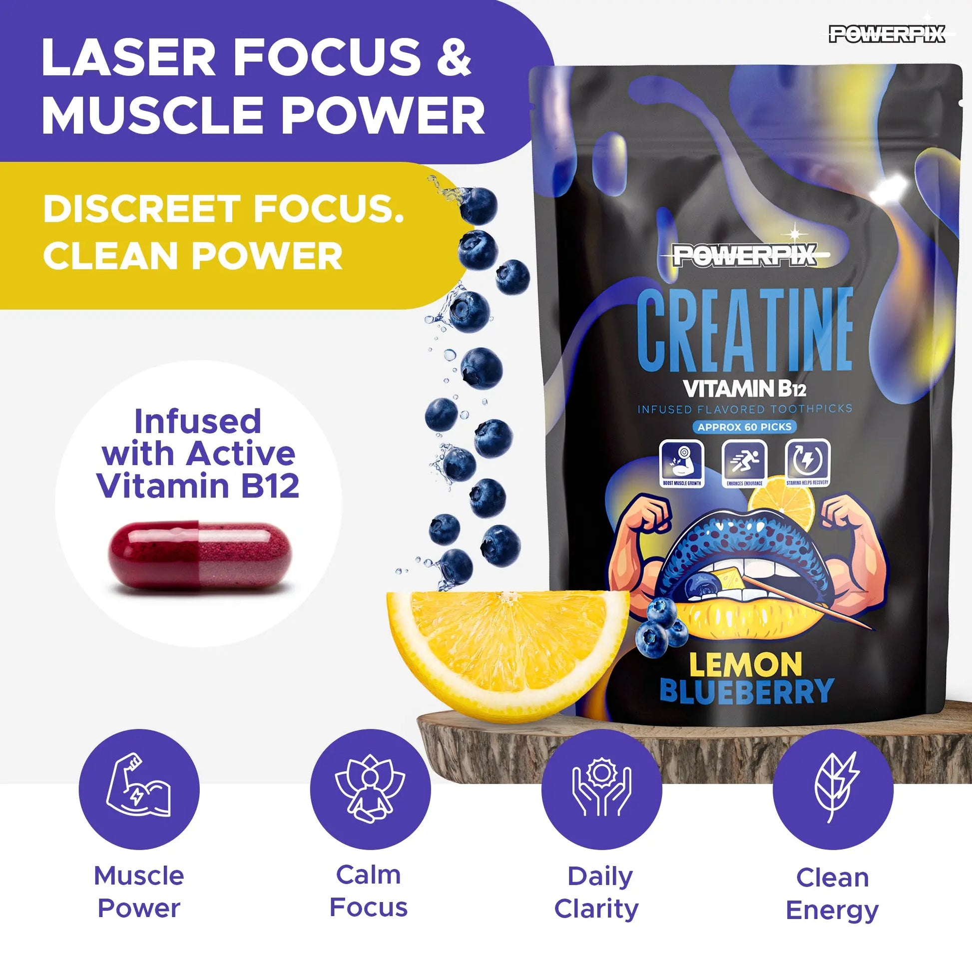 PowerPix Creatine Infused toothpicks - PurePix Brands