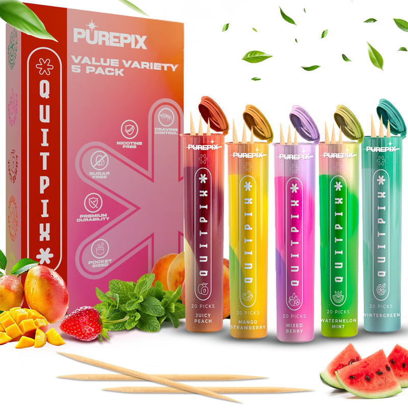 PurePix 5 Flavors Variety Pack | Premium Flavored Toothpick | PurePix Brands