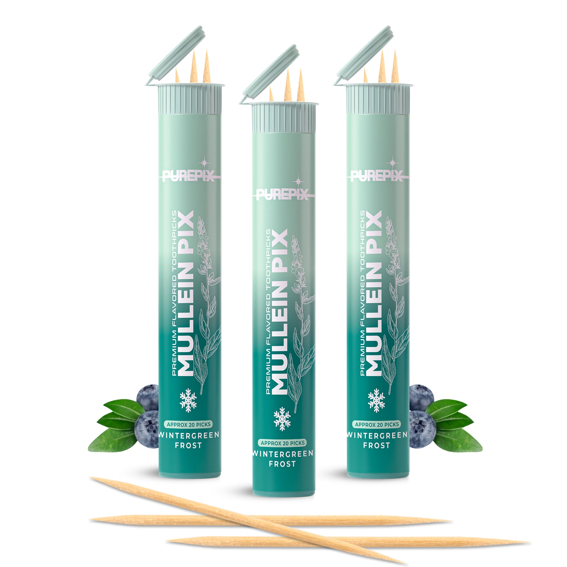 Mullein Pix, Extra Thick Boosting Flavored Toothpicks with Mullein Leaf – Natural Smoking Alternative – Lung Cleanse Support – Nicotine Free