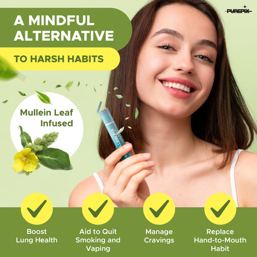 Mullein Pix, Extra Thick Boosting Flavored Toothpicks with Mullein Leaf – Natural Smoking Alternative – Lung Cleanse Support – Nicotine Free