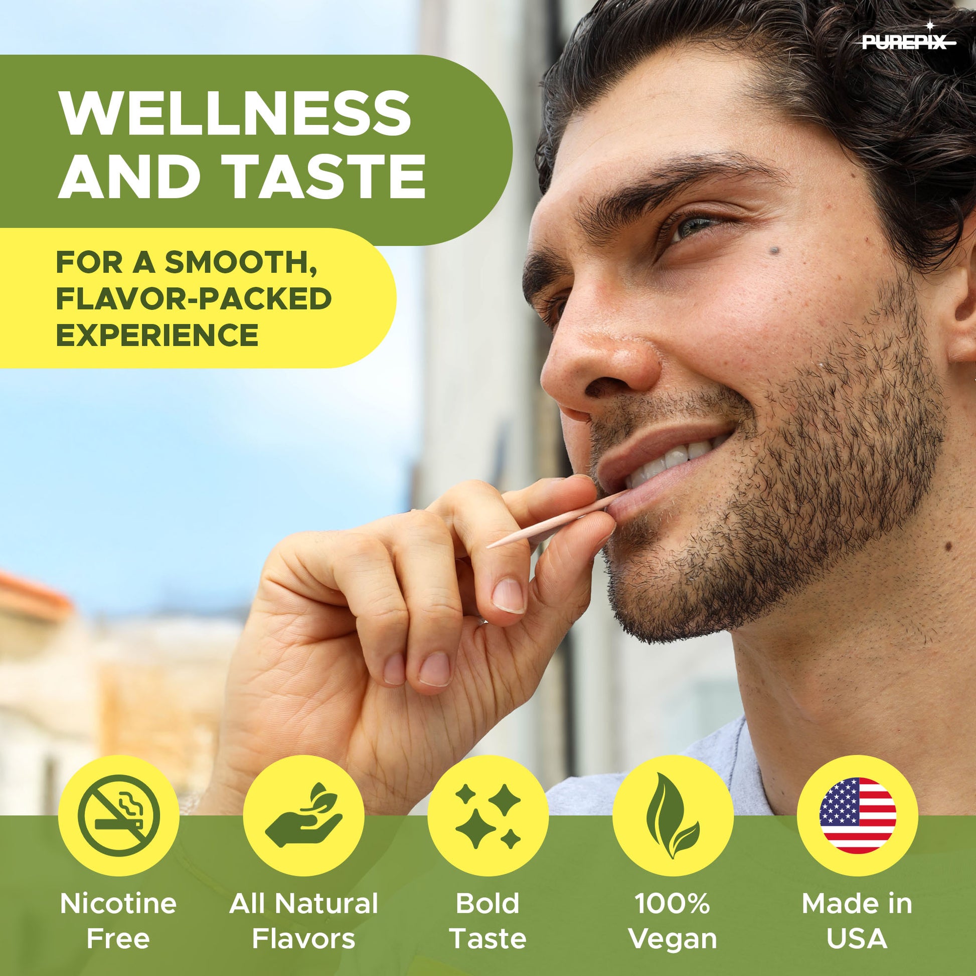 Mullein Pix, Extra Thick Boosting Flavored Toothpicks with Mullein Leaf – Natural Smoking Alternative – Lung Cleanse Support – Nicotine Free