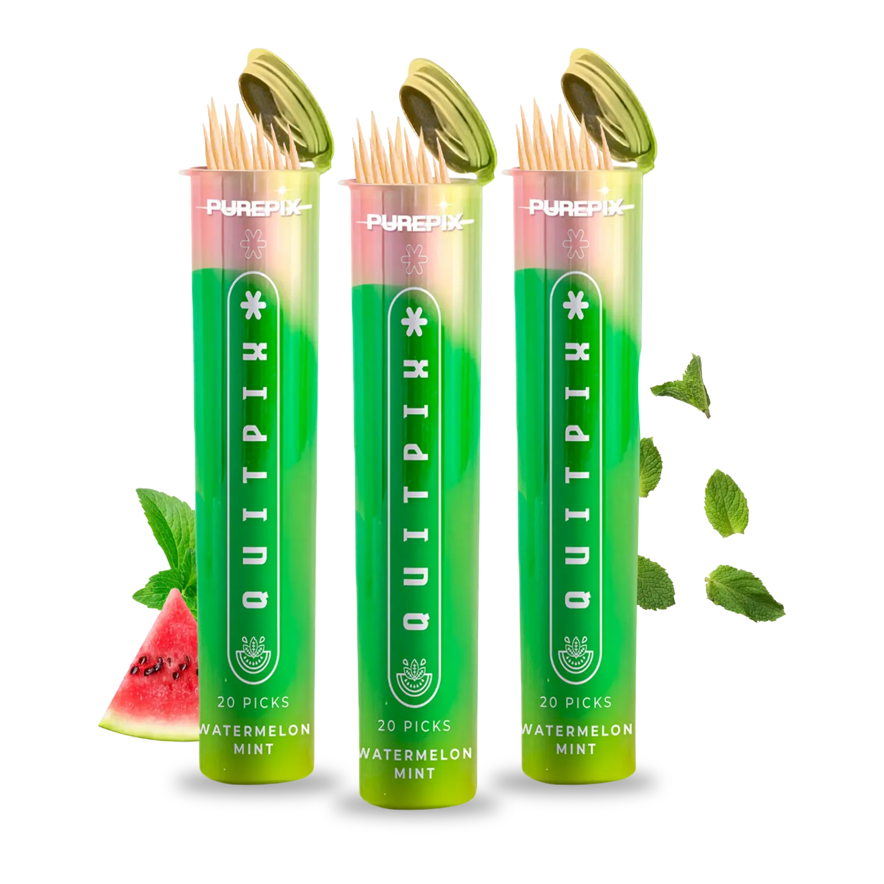Watermelon Mint Flavored Toothpicks (3-Pack)